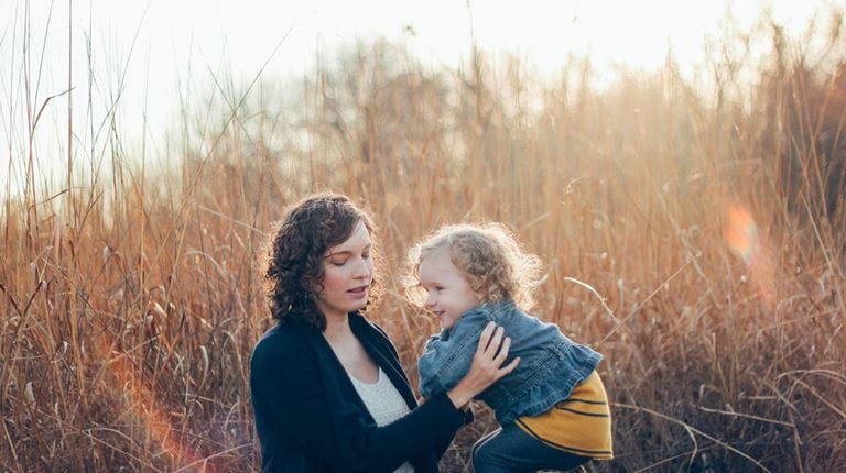 mom with daughter